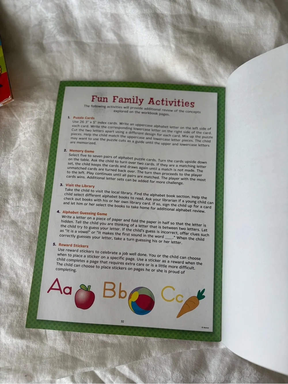 Fisher-Price Little People Alphabet Activity Book - Purple & Yellow